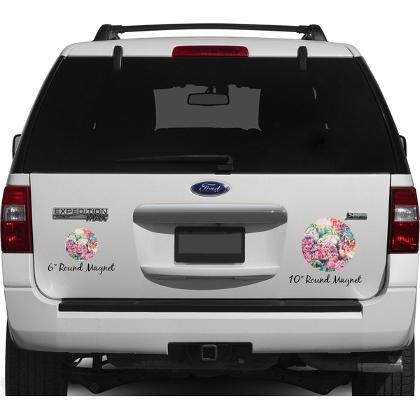Watercolor Floral Personalized Car Magnets on Ford Explorer