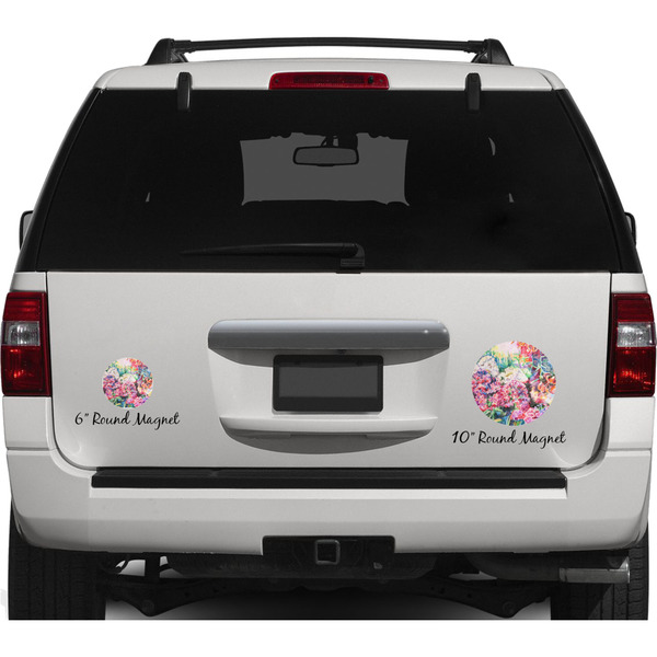 Watercolor Floral Personalized Car Magnets on Ford Explorer