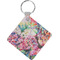 Watercolor Floral Diamond Plastic Keychain