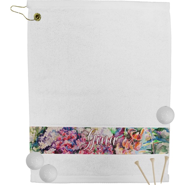 Custom Watercolor Floral Golf Bag Towel