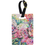 Watercolor Floral Plastic Luggage Tag - Rectangular
