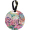 Watercolor Floral Personalized Round Luggage Tag
