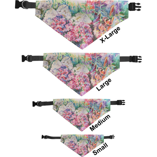 Watercolor Floral Pet Bandana Sizes