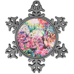 Watercolor Floral Vintage Snowflake Ornament