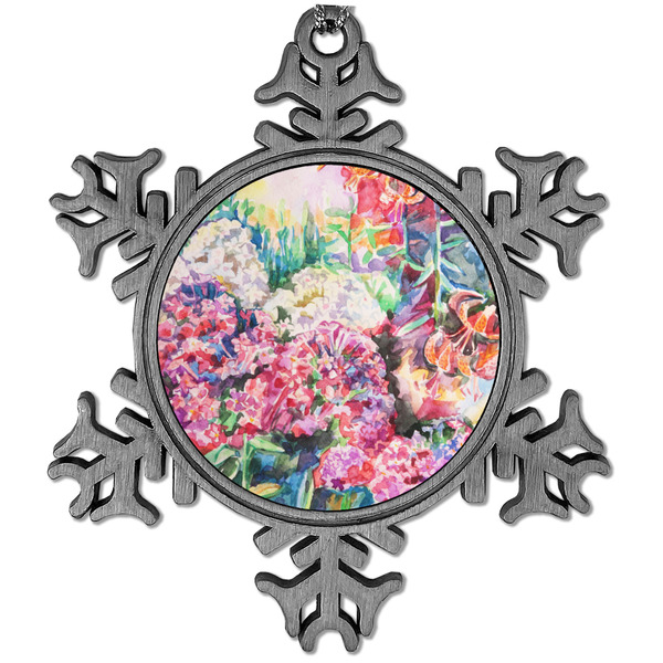 Custom Watercolor Floral Vintage Snowflake Ornament