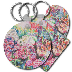 Watercolor Floral Plastic Keychain