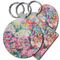 Watercolor Floral Plastic Keychains