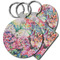 Watercolor Floral Plastic Keychain