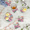 Watercolor Floral Plastic Party Appetizer & Dessert Plates - In Context