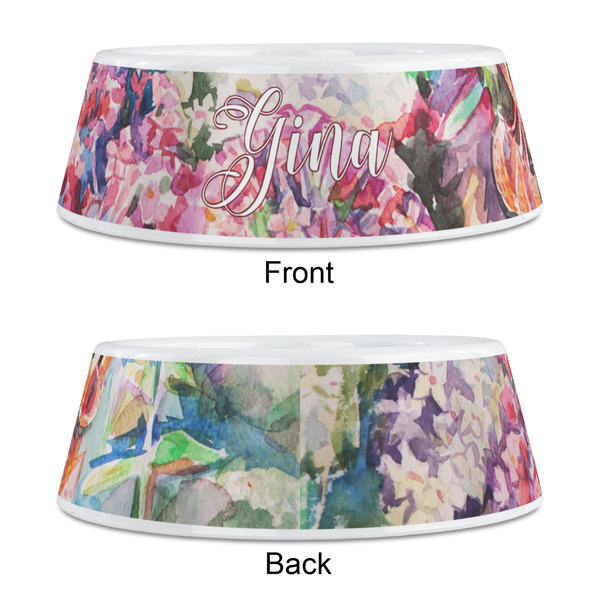 Watercolor Floral Plastic Pet Bowls - Medium - APPROVAL