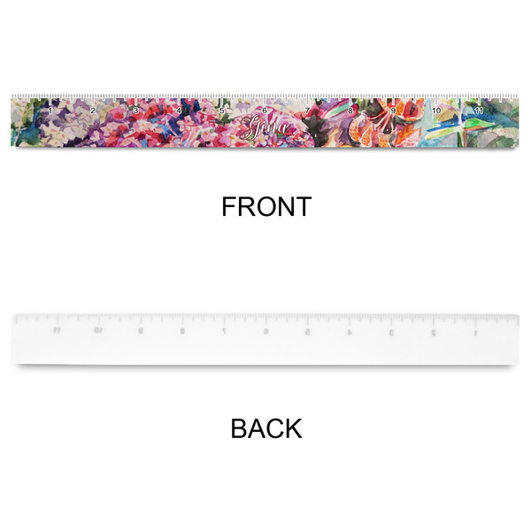 Watercolor Floral Plastic Ruler - 12" - APPROVAL