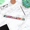 Watercolor Floral Plastic Ruler - 12" - LIFESTYLE