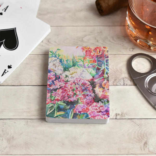 Watercolor Floral Playing Cards - In Context