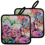 Watercolor Floral Pot Holders - Set of 2