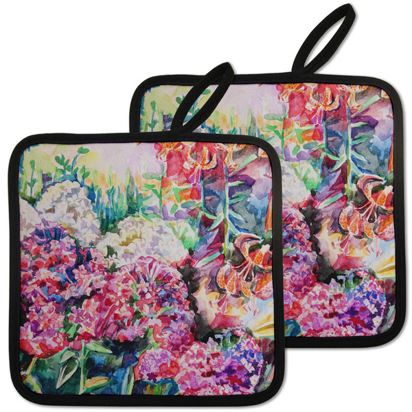 Custom Watercolor Floral Pot Holders - Set of 2