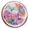 Watercolor Floral Printed Icing Circle - Large - On Cookie