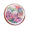 Watercolor Floral Printed Icing Circle - Small - On Cookie