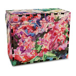 Watercolor Floral Wood Recipe Box - Full Color Print