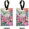 Watercolor Floral Rectangle Luggage Tag (Front + Back)