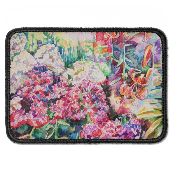 Custom Watercolor Floral Iron On Rectangle Patch