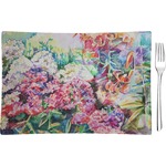 Watercolor Floral Glass Rectangular Appetizer / Dessert Plate