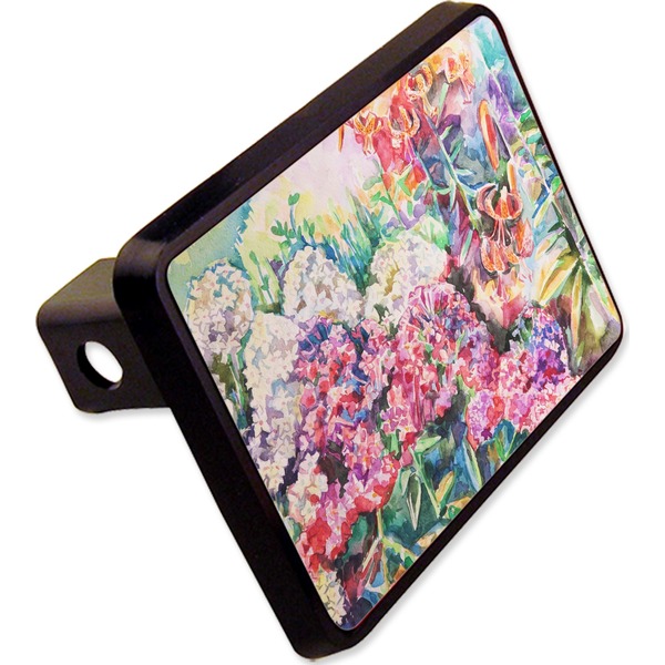 Custom Watercolor Floral Rectangular Trailer Hitch Cover - 2"