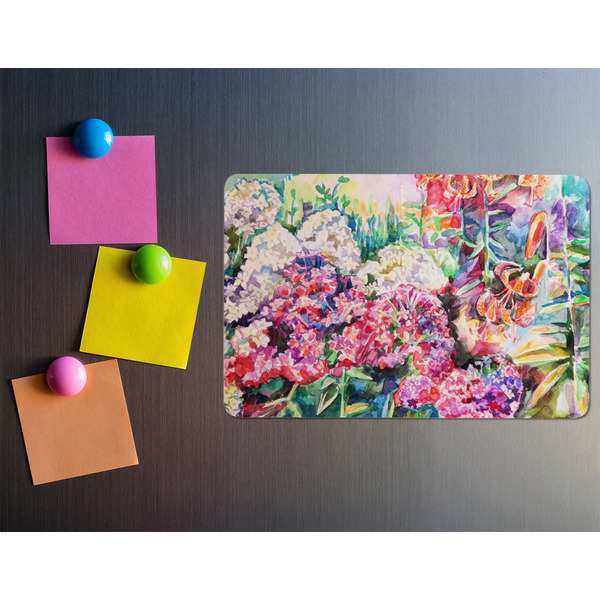 Watercolor Floral Rectangular Fridge Magnet - LIFESTYLE