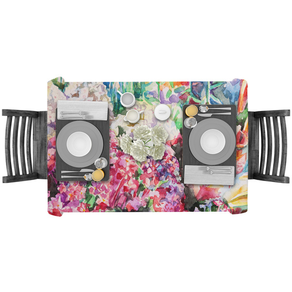 Watercolor Floral Rectangular Tablecloths - LIFESTYLE