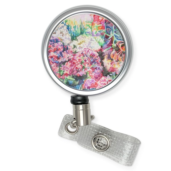 Custom Watercolor Floral Retractable Badge Reel