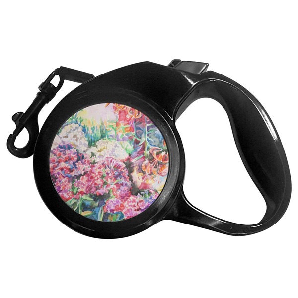 Custom Watercolor Floral Retractable Dog Leash
