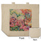 Watercolor Floral Reusable Cotton Grocery Bag - Front & Back View