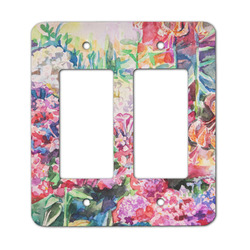 Watercolor Floral Rocker Style Light Switch Cover - Two Switch