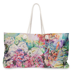 Watercolor Floral Large Tote Bag with Rope Handles
