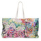 Watercolor Floral Large Rope Tote Bag - Front View