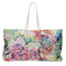 Watercolor Floral Large Tote Bag with Rope Handles