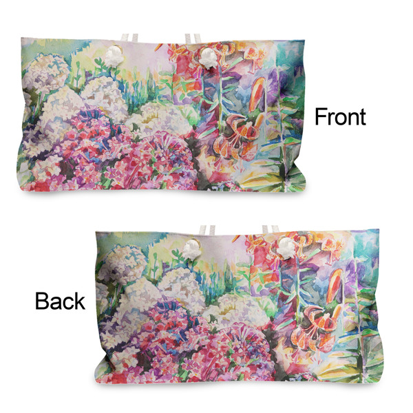 Watercolor Floral Large Rope Tote - From & Back View