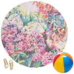 Watercolor Floral Round Beach Towel
