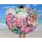 Watercolor Floral Round Beach Towel - In Use