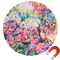 Watercolor Floral Round Car Magnet - 6"