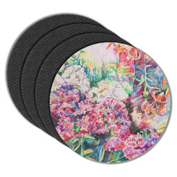 Watercolor Floral Round Rubber Backed Coasters - Set of 4