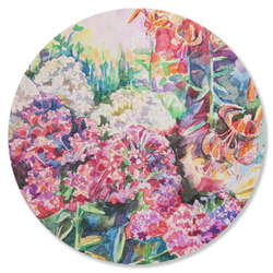 Watercolor Floral Round Rubber Backed Coaster