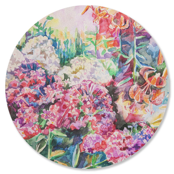Custom Watercolor Floral Round Rubber Backed Coaster