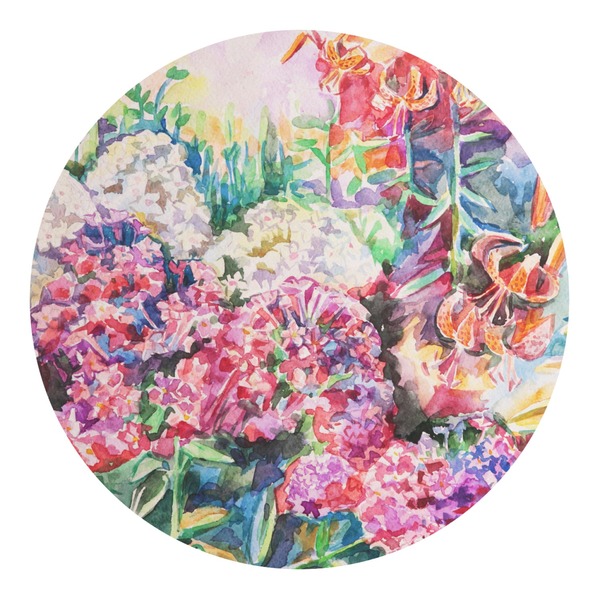 Custom Watercolor Floral Round Decal - Medium