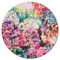 Watercolor Floral Round Fridge Magnet - FRONT