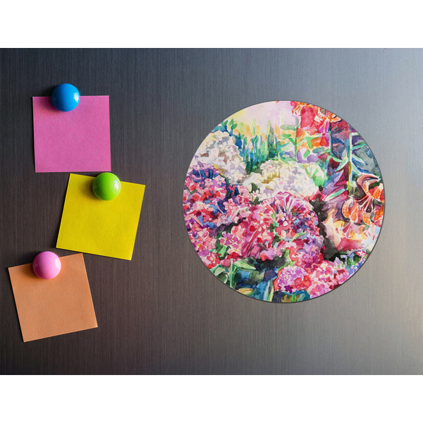 Watercolor Floral Round Fridge Magnet - LIFESTYLE