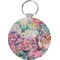 Watercolor Floral Round Plastic Keychain