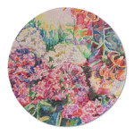 Watercolor Floral Round Linen Placemat - Single Sided