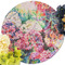 Watercolor Floral Round Linen Placemats - Front (w flowers)