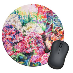 Watercolor Floral Round Mouse Pad