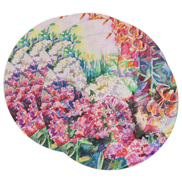 Custom Watercolor Floral Round Paper Coasters